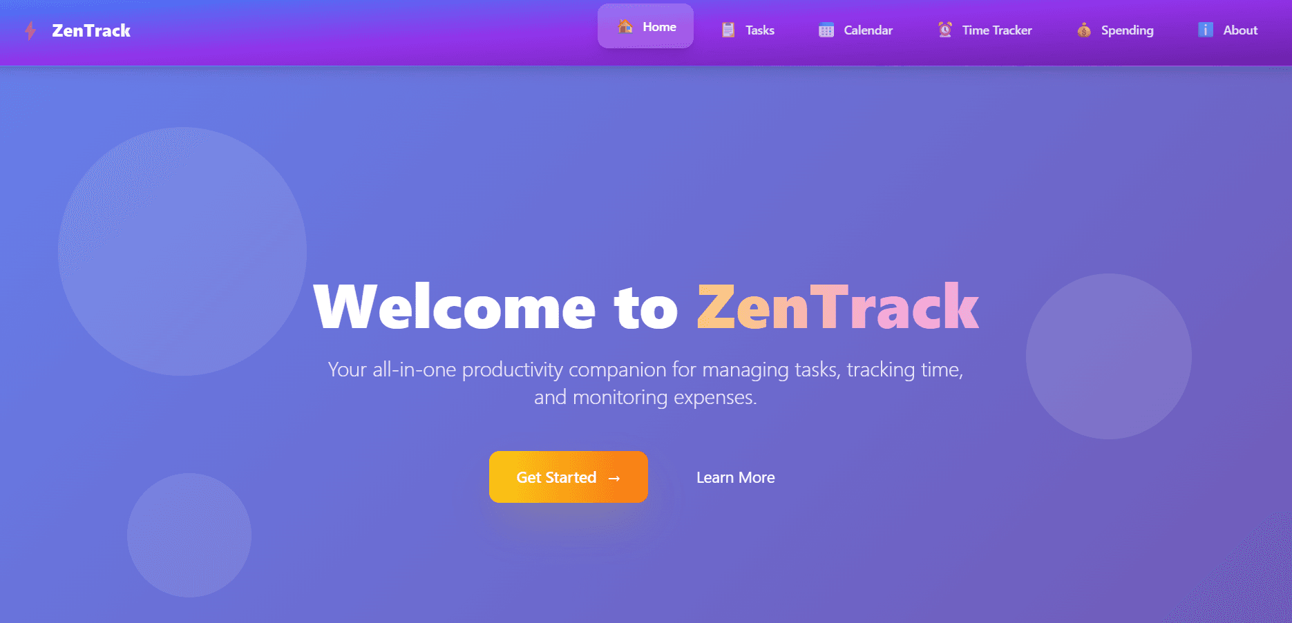 ZenTrack project screenshot